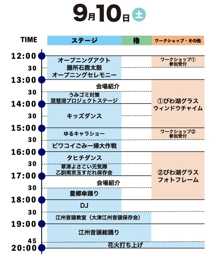 ビワコイ祭り2022 タイムスケジュール